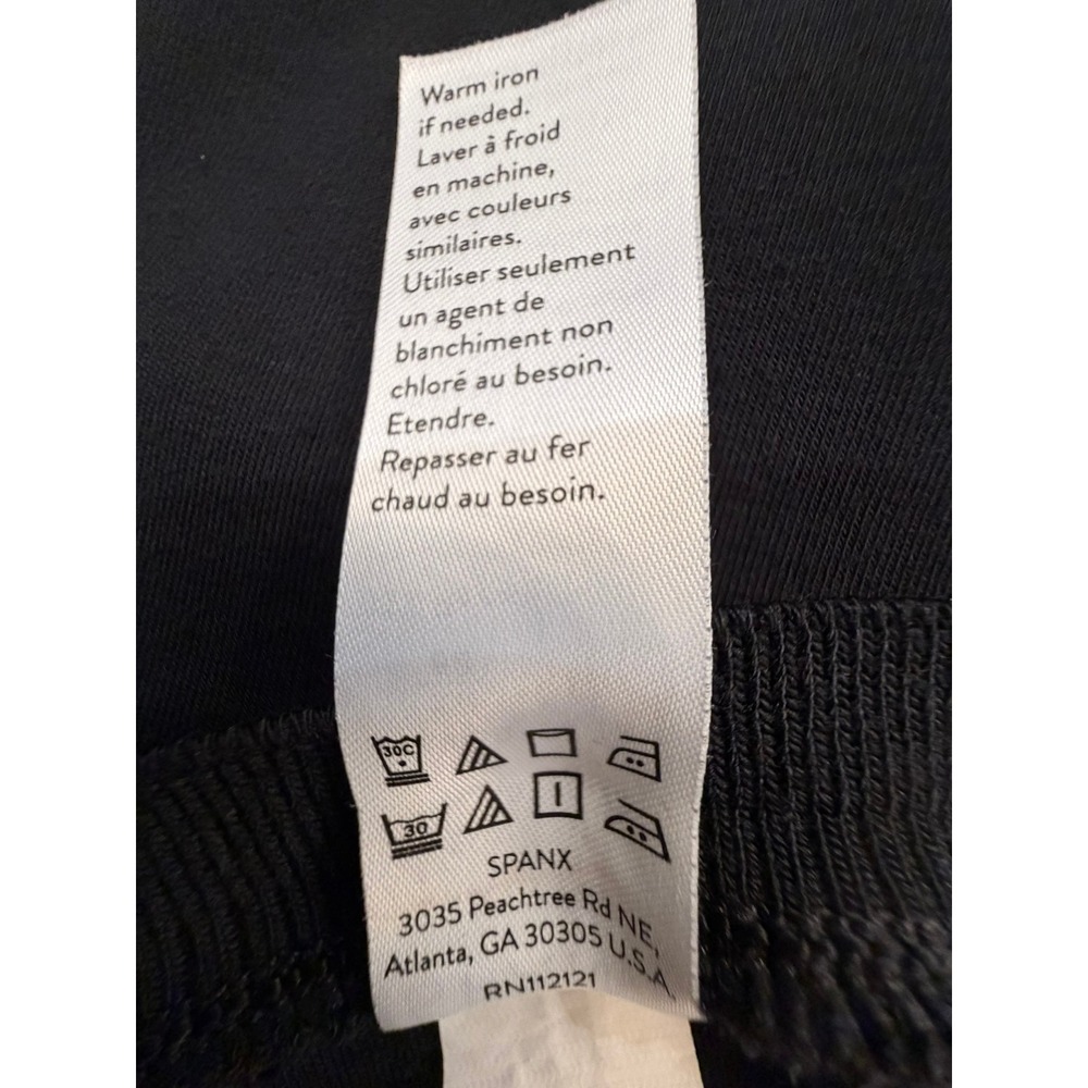 Spanx Black Short Sleeve Crew Neck T-Shirt‎ Womens XL Rayon Blend Basic Tee - Picture 4 of 4